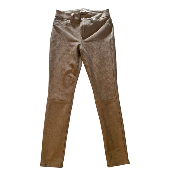 New 7 for all of mankind Stylish Tan crocodile snakeskin print Skinny Pants - Picture 1 of 9